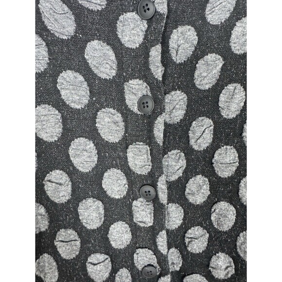 Lisa Bayne Black Polka Dot Asymmetric Hem Cardigan Sweater Size Small - Picture 4 of 7